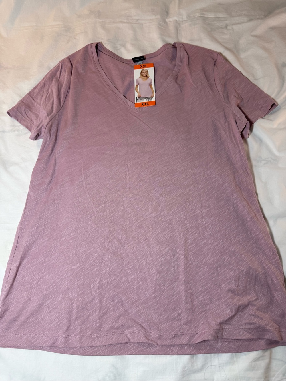 Felina Lavender Short Sleeve V-Neck Tee